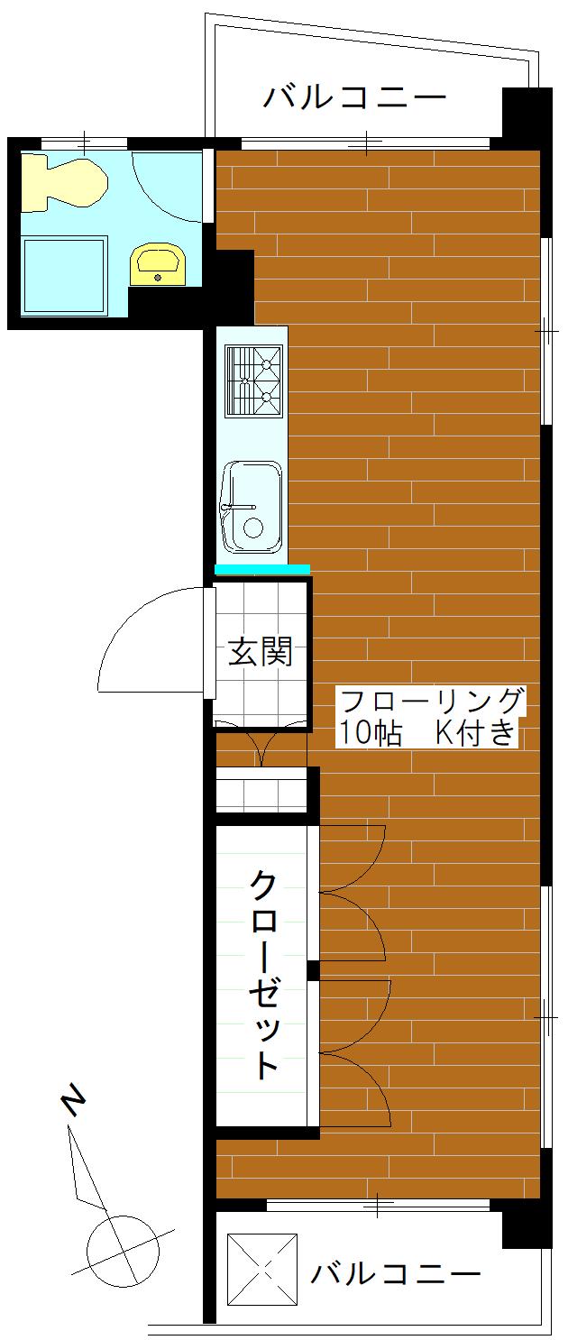 キャッスルたてはる(ワンルーム/6階)の間取り写真
