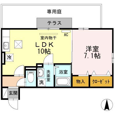 アヴァンサール仁(1LDK/1階)の間取り写真