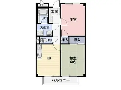 エクセルタウン(2DK/3階)の間取り写真