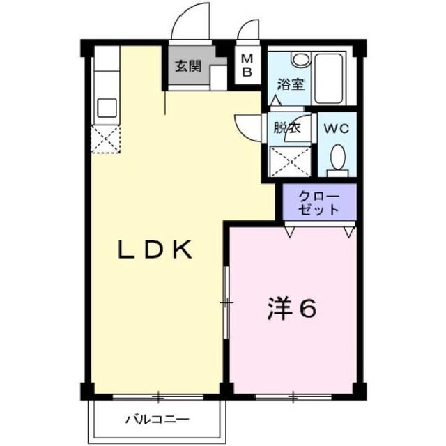 エルディムグリーンガーデン(1LDK/1階)の間取り写真