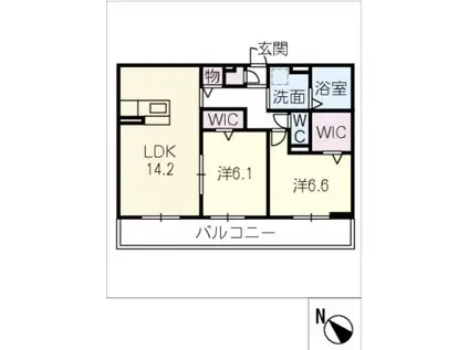プロフーモ(2LDK/3階)の間取り写真