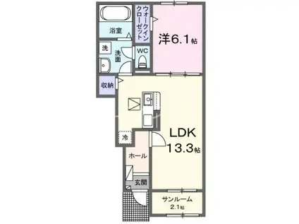 MODE EIGHT IV(1LDK/1階)の間取り写真