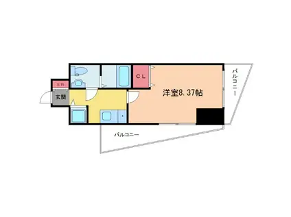 セレニテ新大阪弐番館(1K/14階)の間取り写真