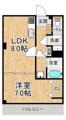 坂上コーポラス(1LDK/4階)の間取り写真