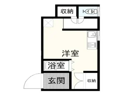 パールビル(ワンルーム/1階)の間取り写真