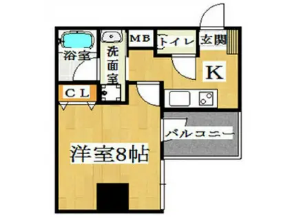 ディオレ・クレスト東心斎橋(1K/4階)の間取り写真