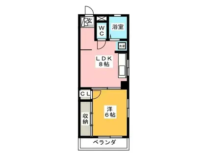 レジデンスミキ(1LDK/3階)の間取り写真