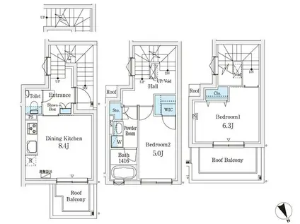 AGRATIO TERRACE 恵比寿(2DK/2階)の間取り写真