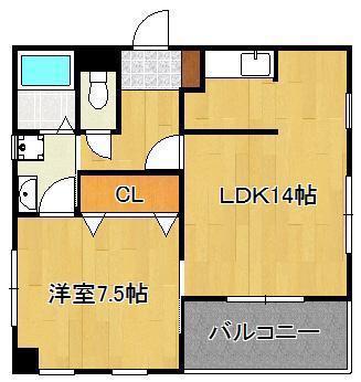 WIN小倉(1LDK/6階)の間取り写真