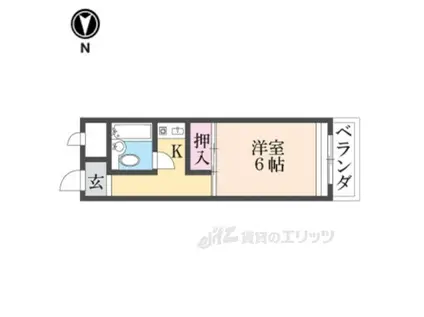 ヴィラたかまつ(1K/3階)の間取り写真