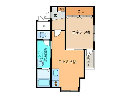 シティ根元(1DK/2階)の間取り写真