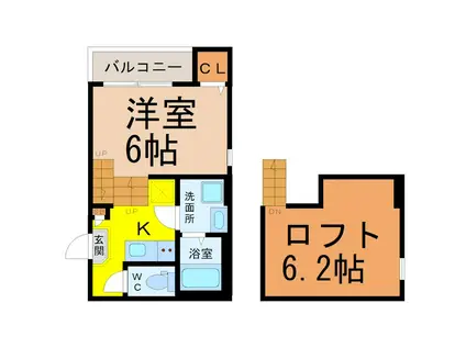 ハーモニーテラス長栄II(1SK/1階)の間取り写真