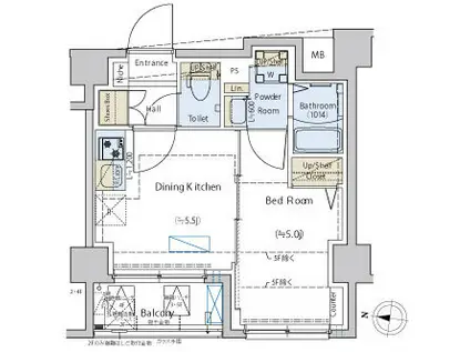 CEDAR PLAZA目黒本町 シダープラザ(1DK/4階)の間取り写真