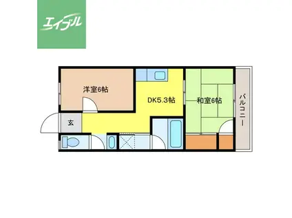 コーポ悠(2DK/2階)の間取り写真