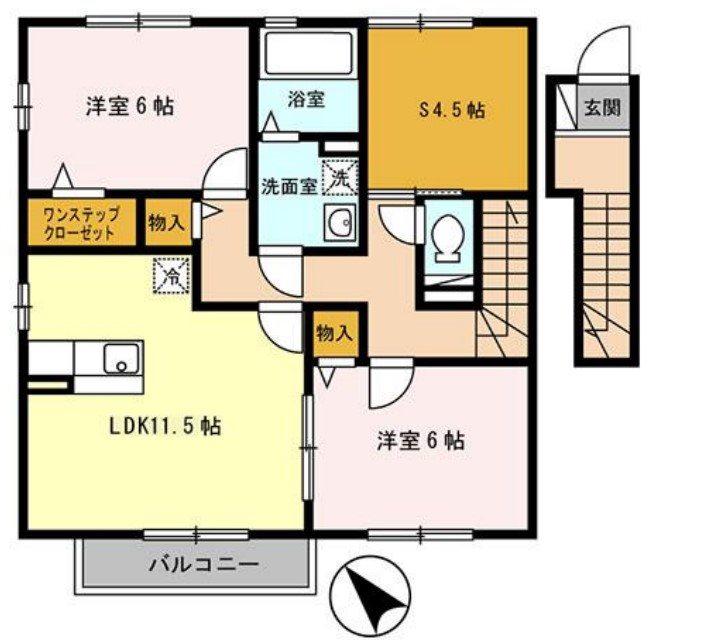 ハイムエルピスIII(2LDK/2階)の間取り写真