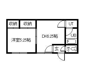 豊岡10.10ハイツ(1DK/1階)の間取り写真