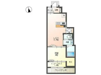 パーチェ(1LDK/1階)の間取り写真
