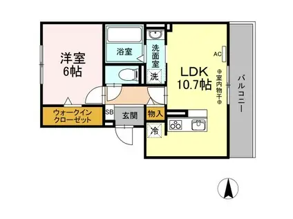 サンメゾン・桜(1LDK/2階)の間取り写真