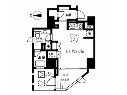 プライムアーバン四谷外苑東(1DK/9階)の間取り写真