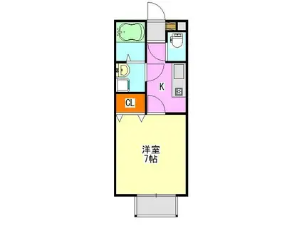 宮崎町共同(1K/1階)の間取り写真