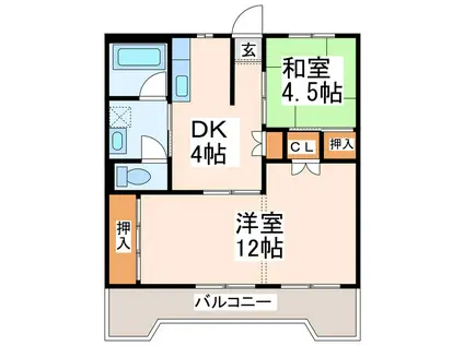 ヤマヨネビル(2DK/4階)の間取り写真