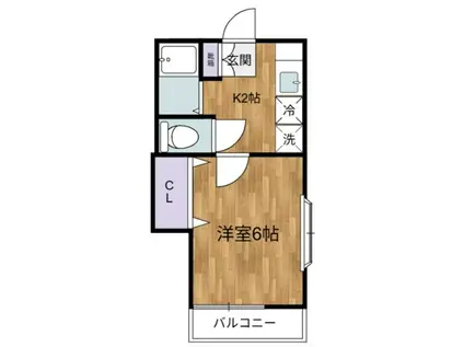 リヴェール仙川(1K/1階)の間取り写真