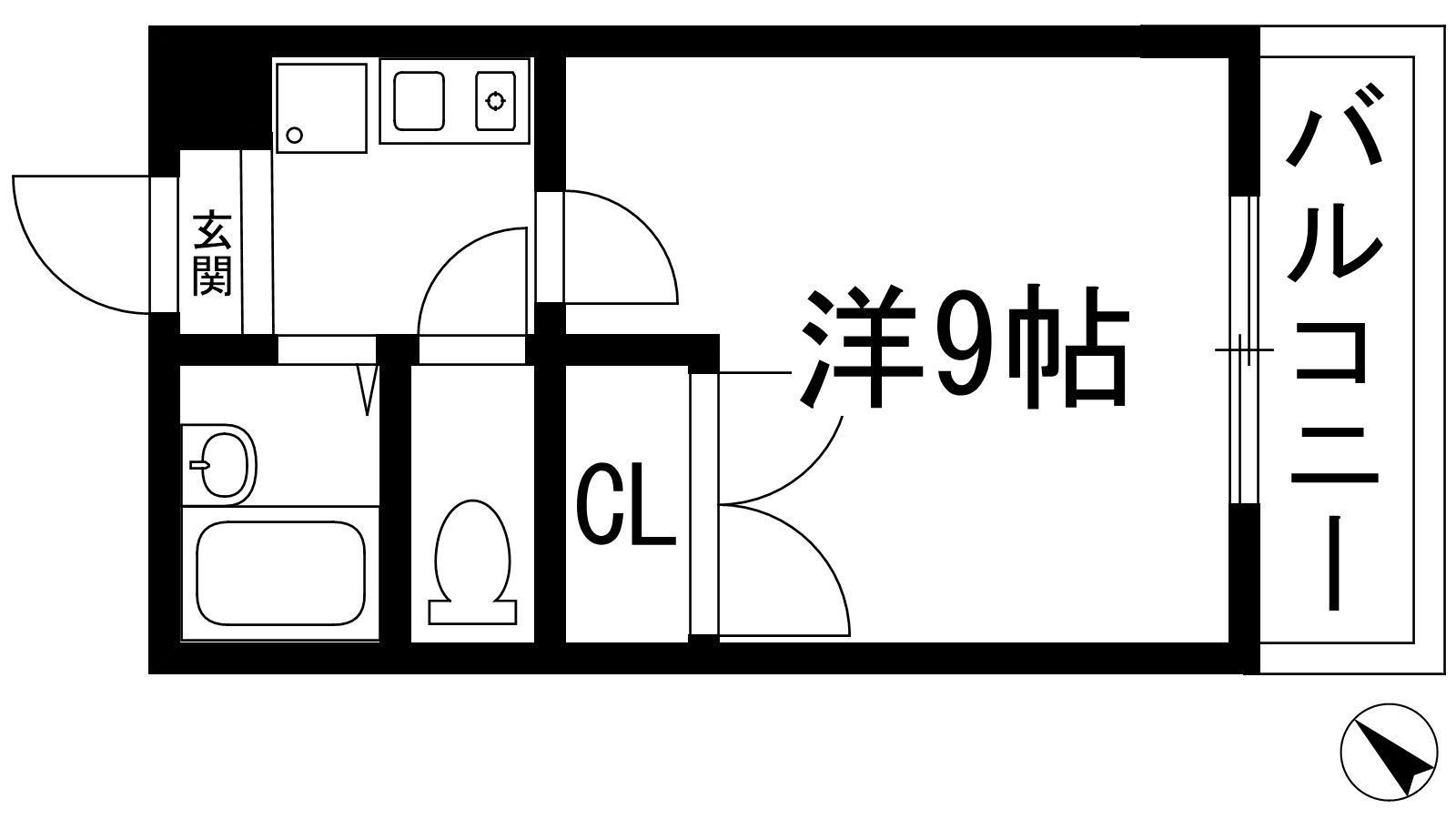 南花屋敷エイティーンハウス(1K/3階)の間取り写真