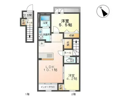 ブルーム三神峯(2LDK/2階)の間取り写真