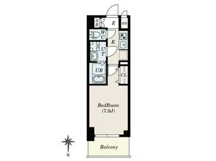 S-RESIDENCE名駅ノースII(1K/6階)の間取り写真