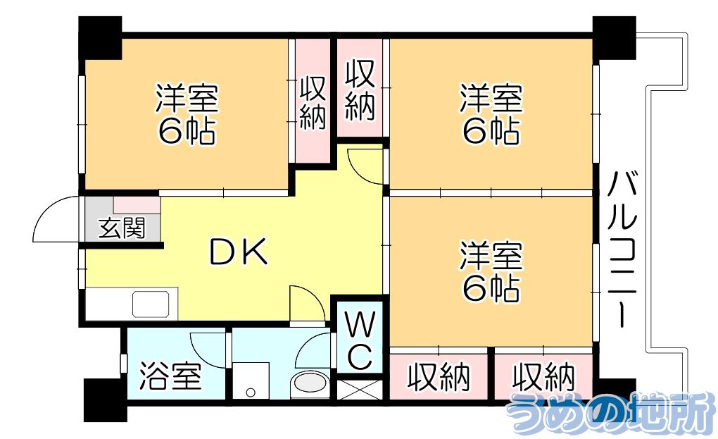 プレアール荒木(3DK/5階)の間取り写真
