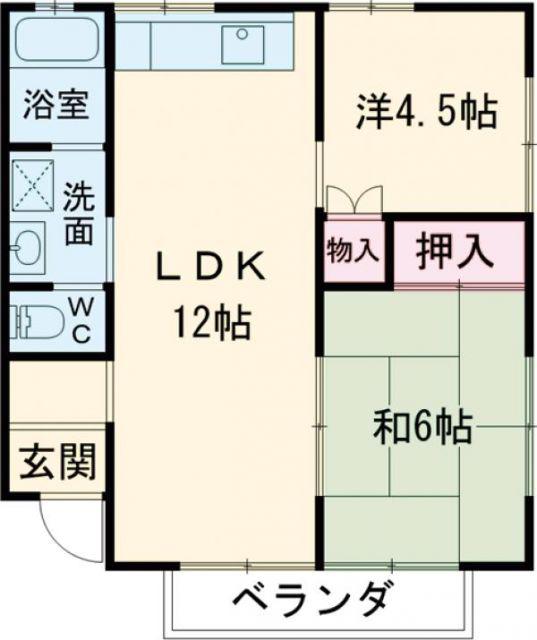 ブリス南島(2LDK/1階)の間取り写真