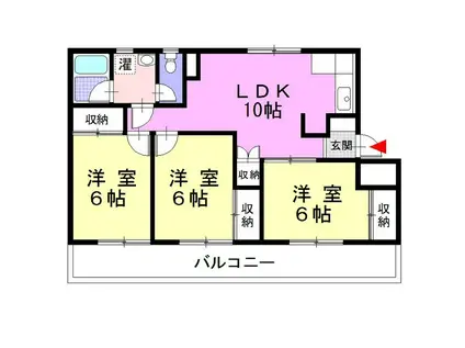 グリーンハイツ(3LDK/1階)の間取り写真