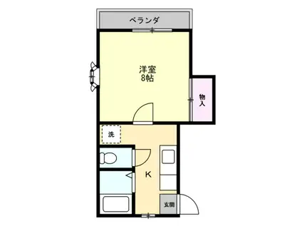 アトリエI(1K/1階)の間取り写真