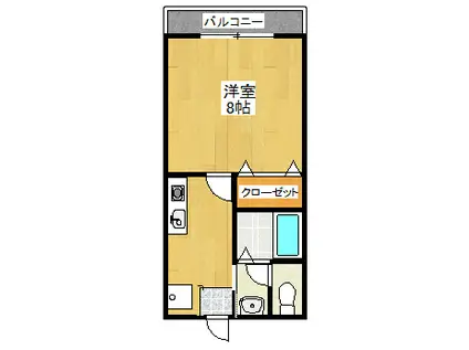 さくら館A(1K/2階)の間取り写真