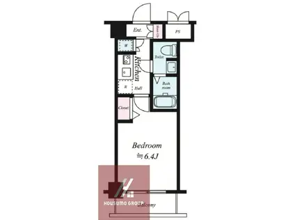 ジュネーゼグラン南堀江(1K/5階)の間取り写真