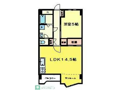 ハイム柏洋(1LDK/4階)の間取り写真