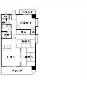 第3猪飼ビル(3LDK/1階)の間取り写真