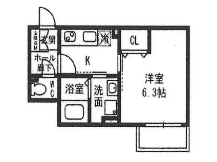 コーポMANTA道(1K/2階)の間取り写真