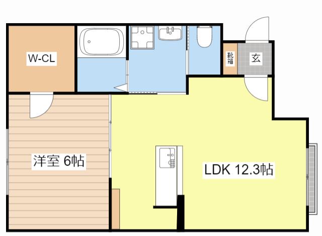 SUNNYGARDEN(1LDK/1階)の間取り写真