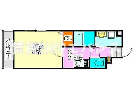 ソレイユ ツダヌマ(1K/4階)の間取り写真