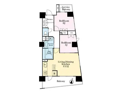 ランドステージ東十条(2LDK/3階)の間取り写真