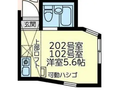 ユナイト保土ヶ谷グローラルオーラ(ワンルーム/1階)の間取り写真