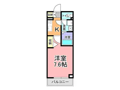 フィネストリーノ水戸南町(1K/5階)の間取り写真