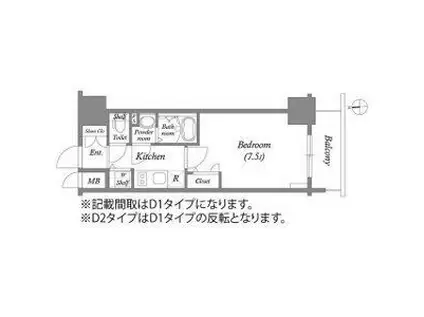エスリード大須プレシア(1K/15階)の間取り写真