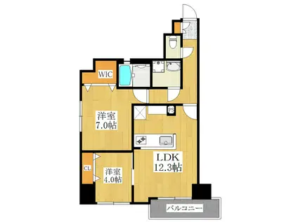 アーリアシティ尾久(2LDK/6階)の間取り写真