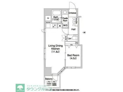 コンフォリア浅草橋DEUX(1LDK/2階)の間取り写真