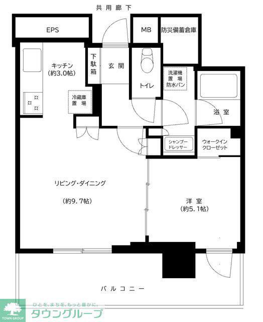 大宮スカイ&スクエア ザ・レジデンス(1LDK/2階)の間取り写真