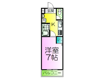 リヴィエール石津(1K/1階)の間取り写真