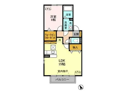ヴィラグレイスB(1LDK/1階)の間取り写真