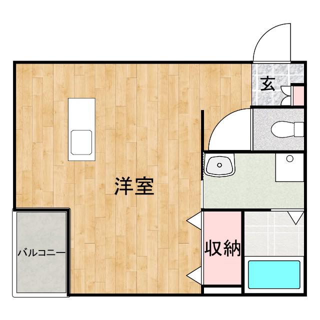 スリーズ霞町(1K/3階)の間取り写真
